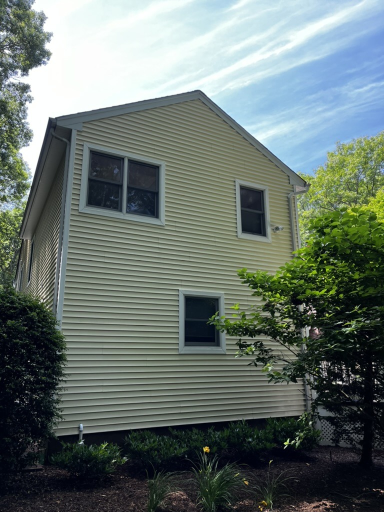 House siding after power washing