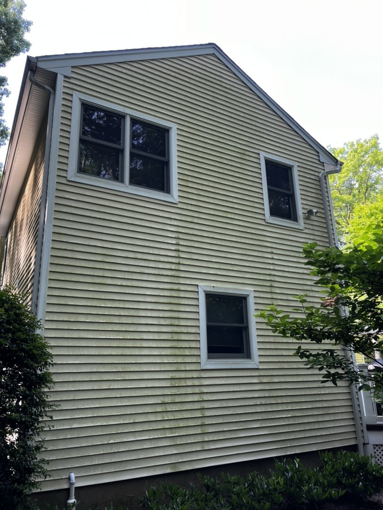 House siding before power washing