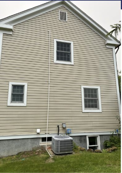House siding after power washing