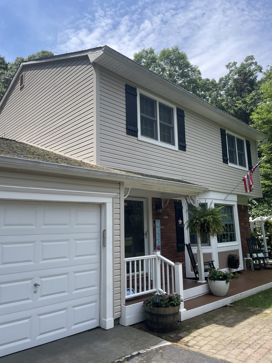 House exterior after power washing