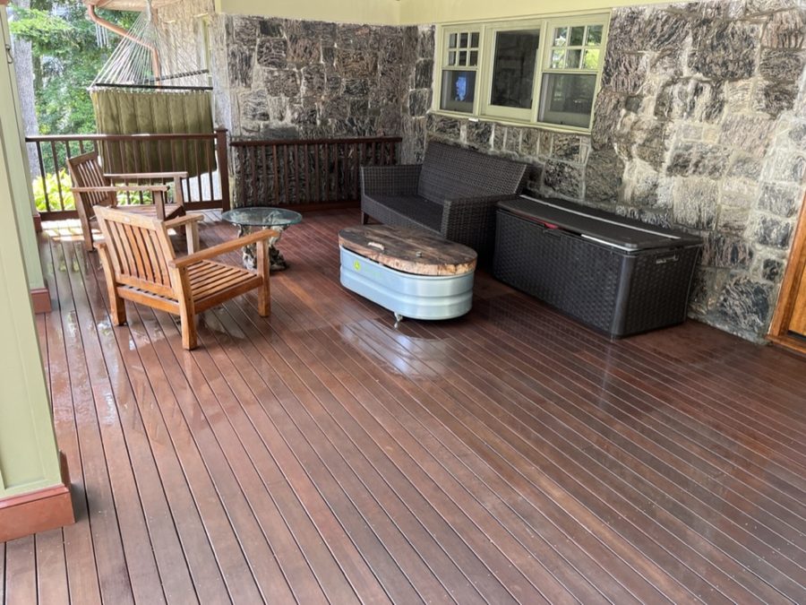 Wood deck after restoration